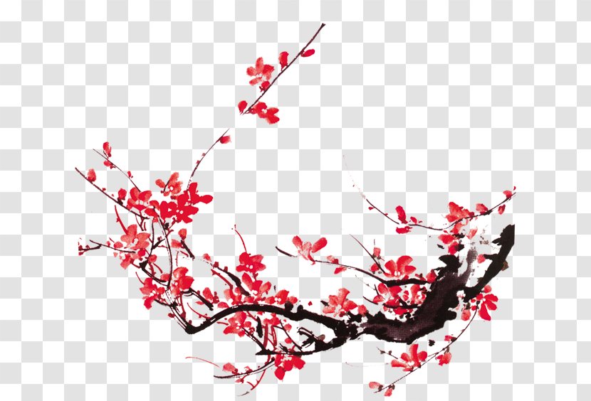 China Plum Blossom Ppt - Branch Transparent PNG