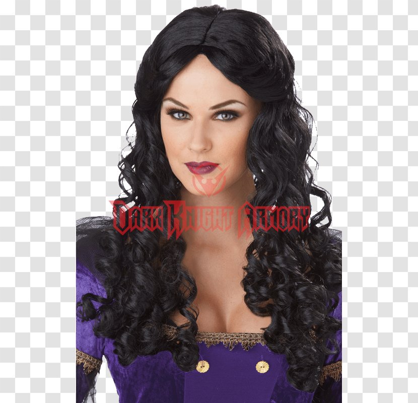 Wig Costume Black Hair Cosplay Clothing - Renaissance Transparent PNG