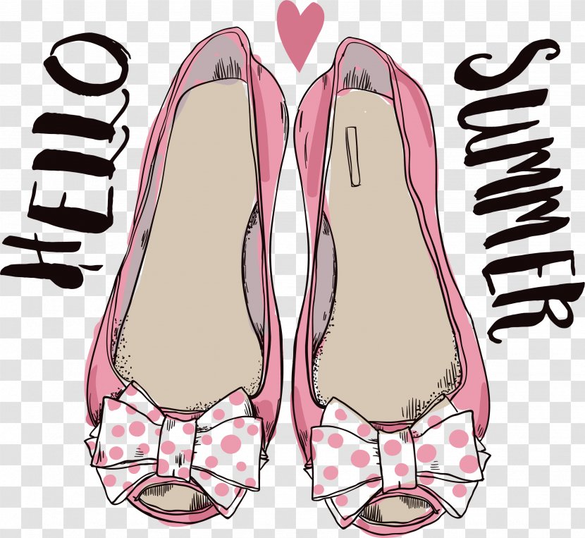 Pink High-heeled Footwear Shoe Illustration - Flower - Vector Princess Shoes Transparent PNG