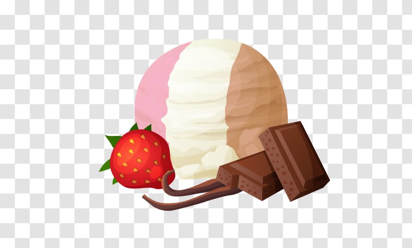 Ice Cream Cone Chocolate Panna Cotta - Strawberry Transparent PNG