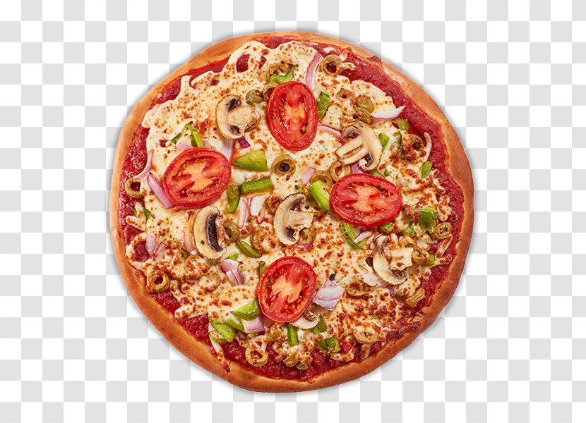 California-style Pizza Sicilian Vegetarian Cuisine Pepperoni - Cheese Transparent PNG