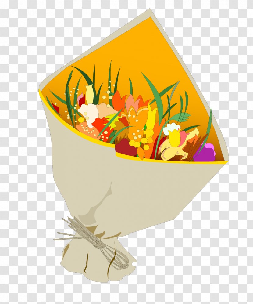 Gift Flower Bouquet Valentines Day - Vecteur - Wrapped Of Flowers Transparent PNG