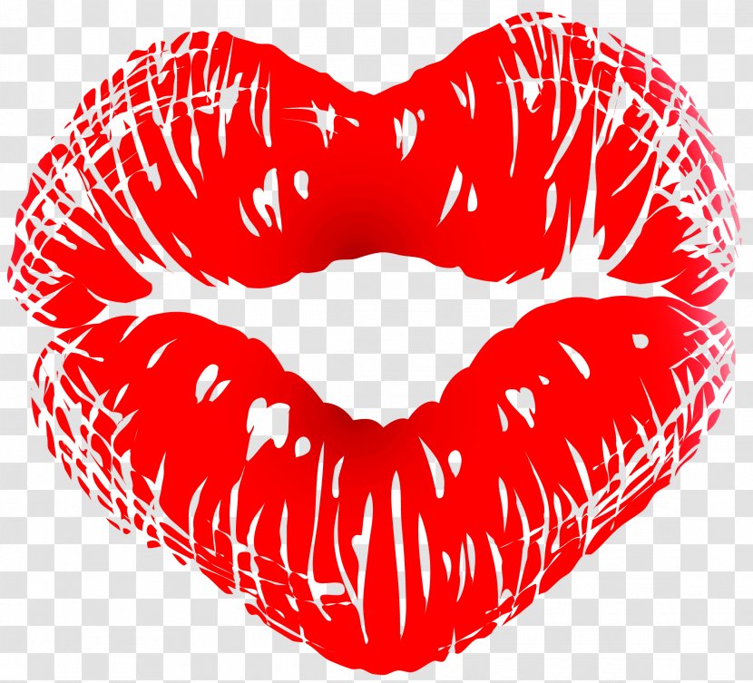 Kiss Lip Heart Love Clip Art - Cartoon - Red Lips Transparent PNG