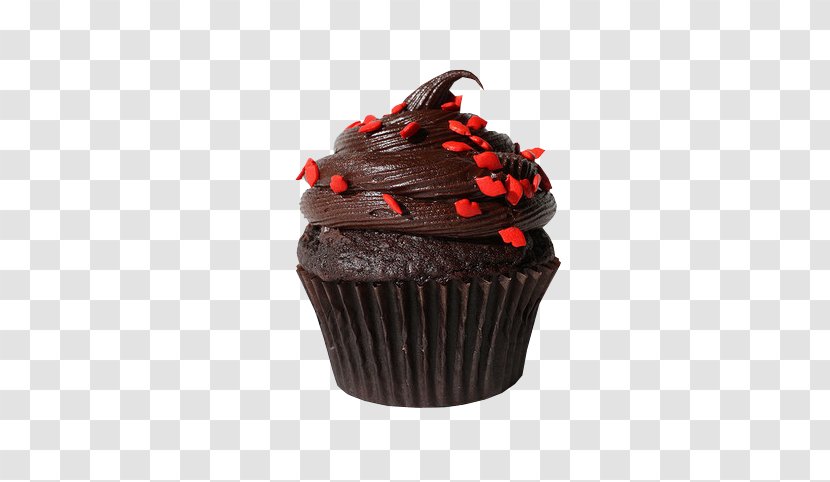 Ice Cream Cake Cupcake Red Velvet - Dessert - Black Transparent PNG