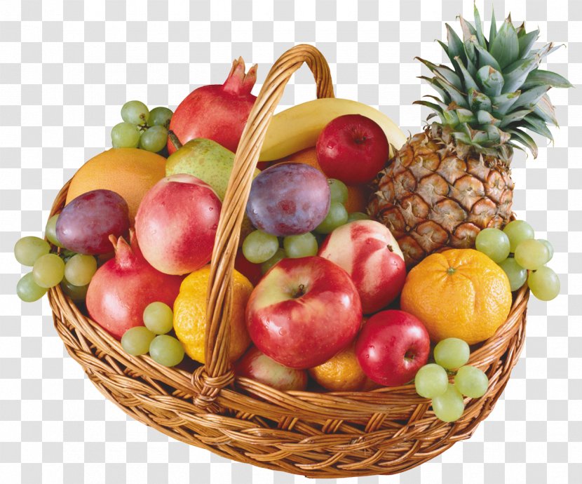 Fruit Food Gift Baskets Clip Art - Natural Foods - Hamper Transparent PNG