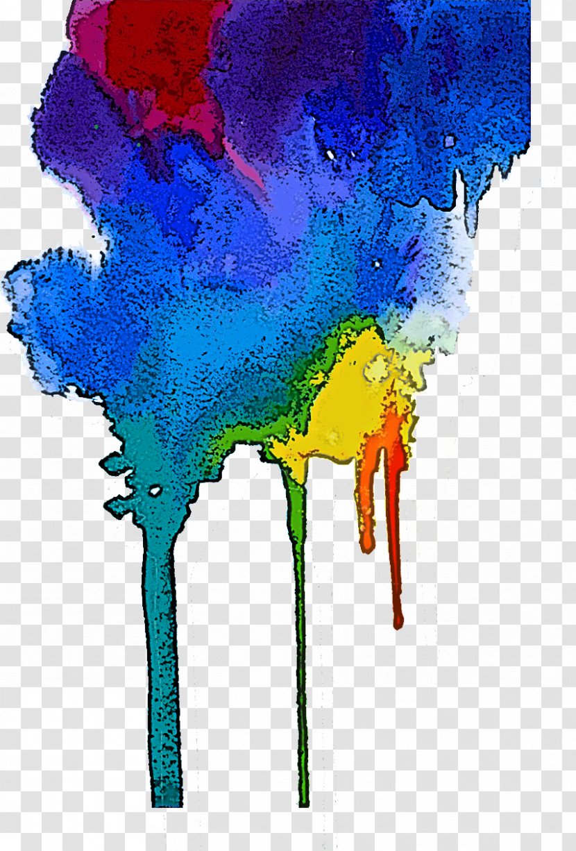 Watercolor Paint World Electric Blue Child Art - Acrylic Transparent PNG