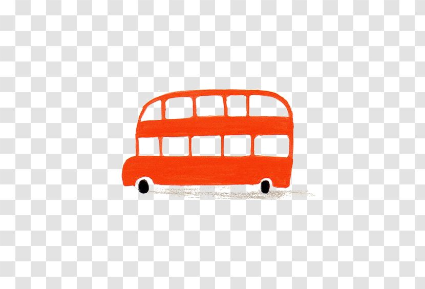 Bus Illustration - Orange - Graffiti Transparent PNG