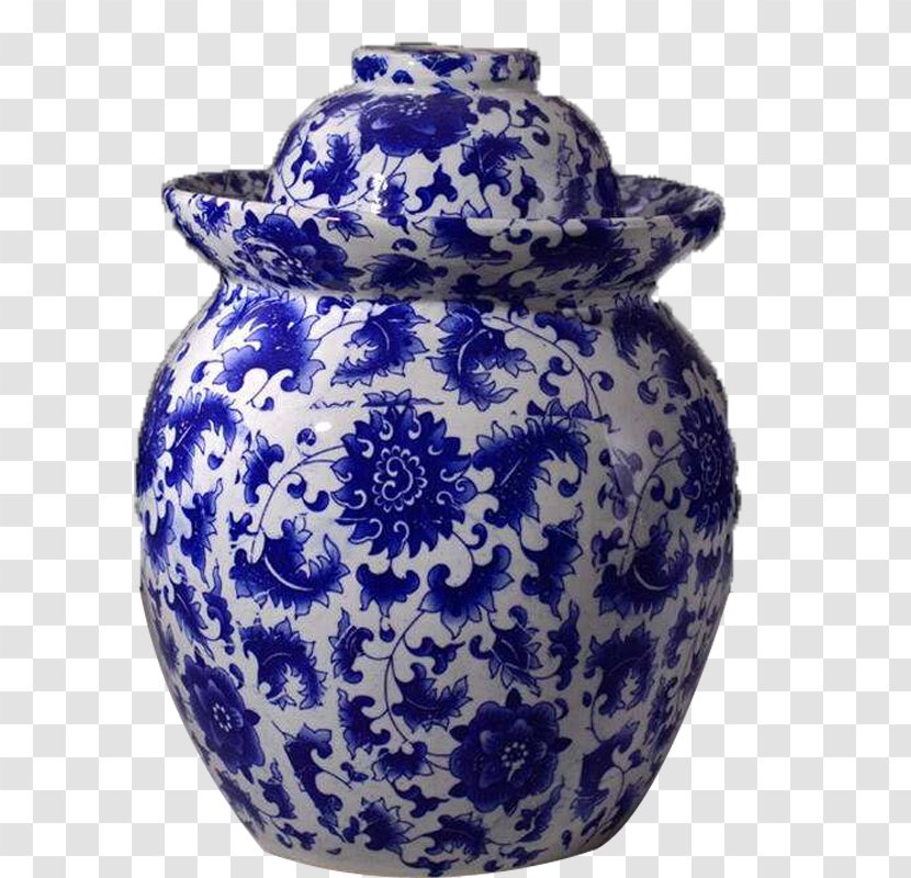 Jingdezhen Blue And White Pottery Ceramic Jar Pickling - Porcelain - Pickle Transparent PNG