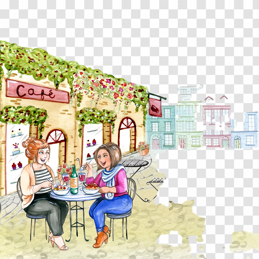 Watercolor Painting Cafe Painting Painting Transparent PNG