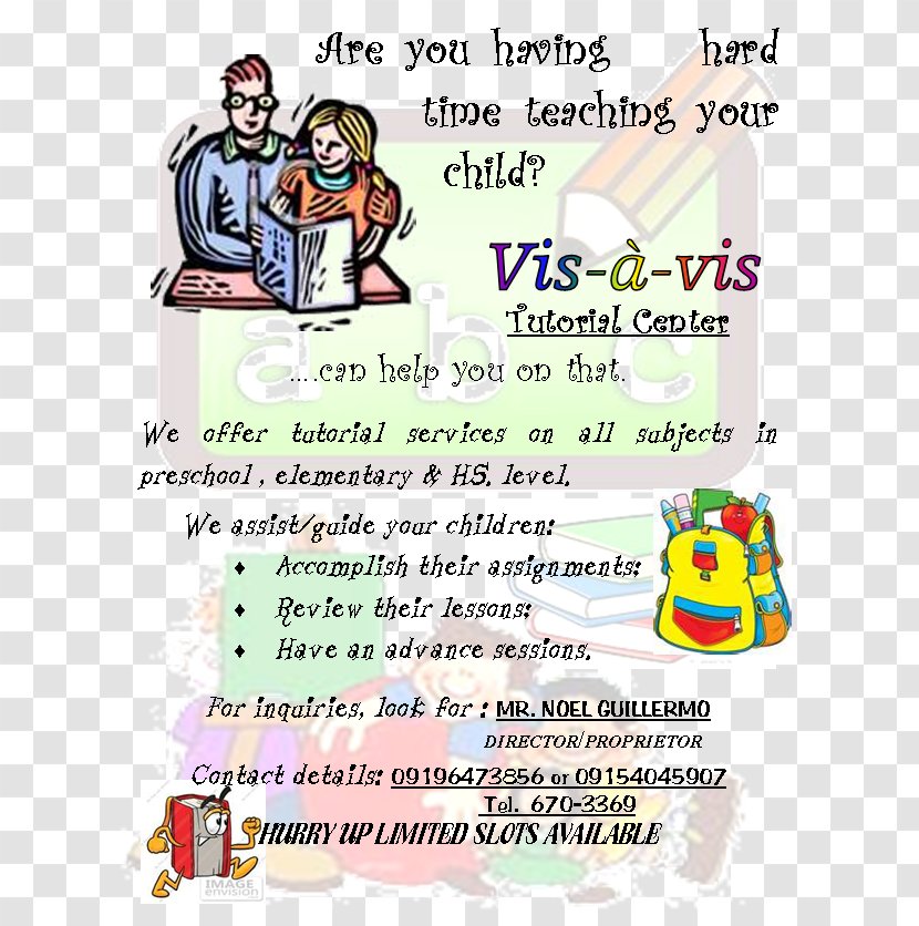 Vis-A-Vis Tutorial Center Brgy. 6 Human Behavior F.R. Castro - Area - July Flyer Transparent PNG