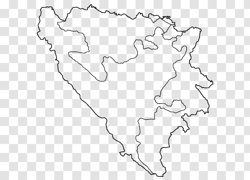 Federation Of Bosnia And Herzegovina Republika Srpska Blank Map - White Transparent PNG