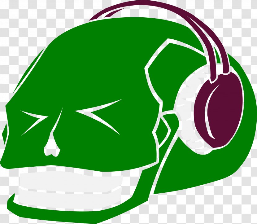 Leaf Green Headgear Clip Art - Food - Skull Headphones Transparent PNG