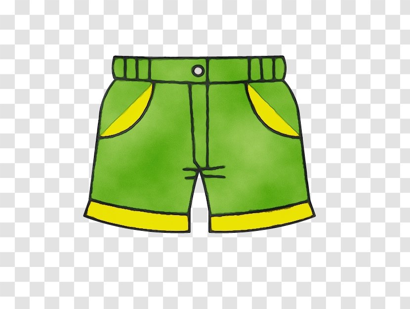 Clothing Shorts Green Board Short Yellow - Trunks Sportswear Transparent PNG