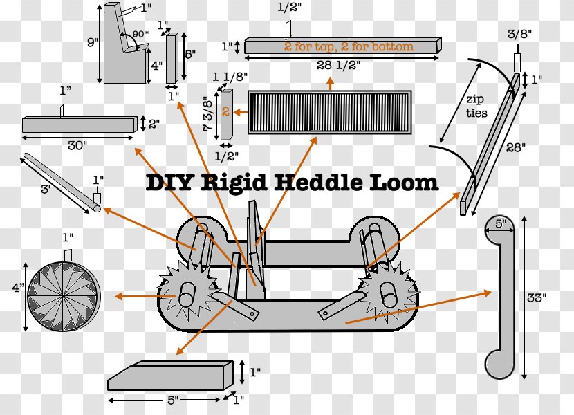 Heddle Loom Inkle Weaving Fiber Art - Raddle Transparent PNG