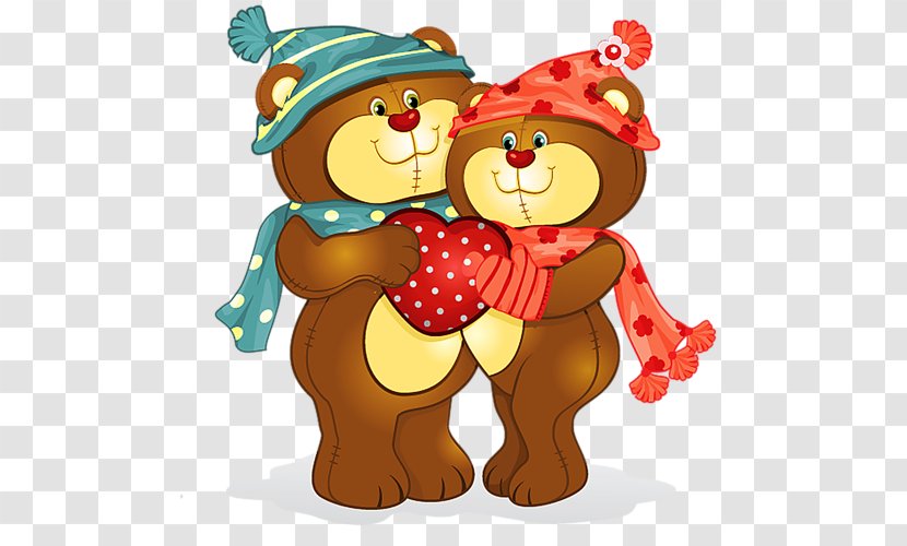 Bear Love - Heart - Two Cute Little Transparent PNG