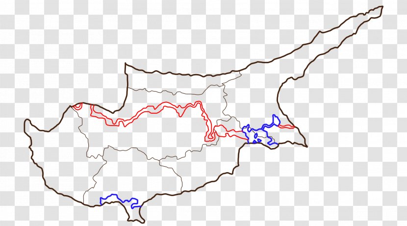 Districts Of Northern Cyprus Blank Map Wikipedia - Cartoon Transparent PNG