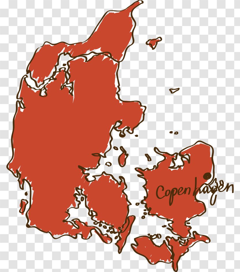 Rxf8dovre Municipality Ringsted Kxf8ge Danish Regions Faaborg-Midtfyn - Cartoon Hand-drawn Map Of Denmark Transparent PNG