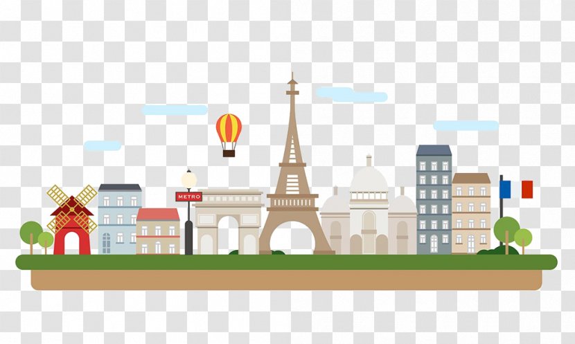 Champs-xc9lysxe9es Arc De Triomphe Eiffel Tower Illustration - France - Paris Sightseeing Transparent PNG