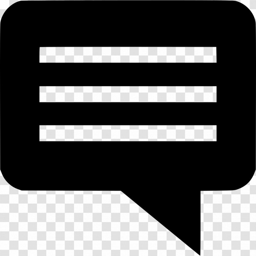 Text Speech Balloon - Rectangle - Black And White Transparent PNG