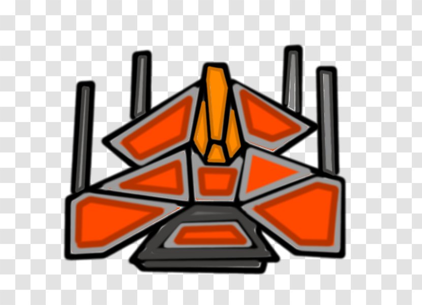 Logo Line Angle Font - Orange - Enemy Spaceship Transparent PNG