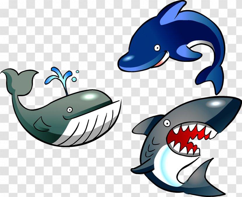 Cartoon Marine Life Clip Art - Ocean - Shark Transparent PNG