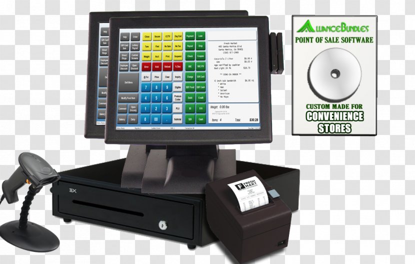 Point Of Sale Retail Software Cash Register Sales - Information - Convenience Store Transparent PNG