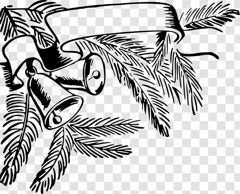 Black And White Christmas Drawing Desktop Wallpaper Clip Art - Tree - Details Page Banner Transparent PNG