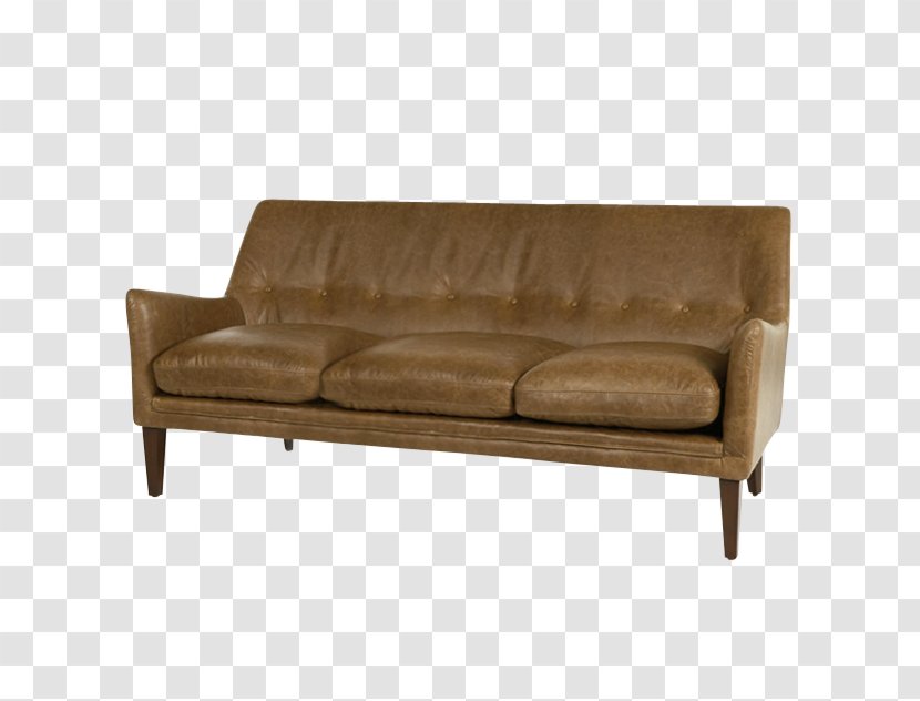 Couch Furniture Sofa Bed Aniline Leather Seat - Brown Transparent PNG