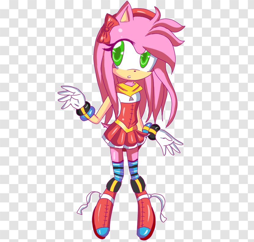 Amy Rose Sonic The Hedgehog & Sega All-Stars Racing Doctor Eggman - Silhouette - Long Hair Transparent PNG
