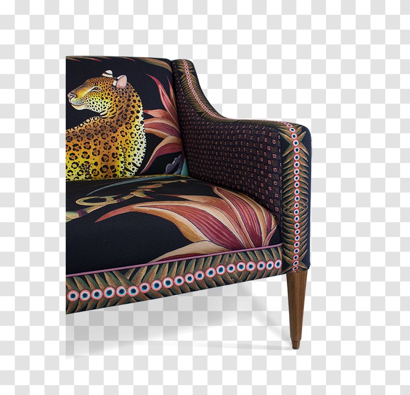Zambezi Limited Couch Chair Seat - Cotton - Leopard Skin Design Transparent PNG