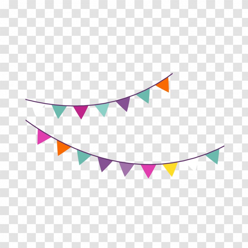 Birthday Party Icon - Text - Cartoon Hanging Flag Vector Transparent PNG