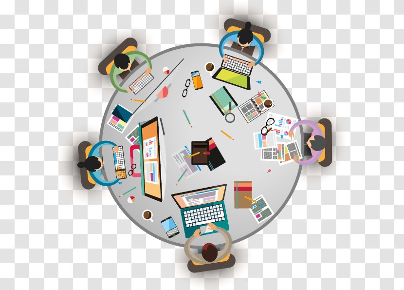 Infographic Marketing Business Illustration - Beautifully Surrounded Computer Desk Transparent PNG