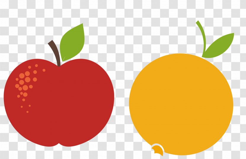 Apple Orange Red - Natural Foods - Vector And Yellow Apples Oranges Transparent PNG
