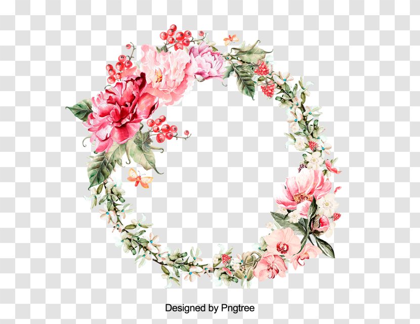 Floral Design Wreath Psd Flower Vector Graphics - Cut Flowers Transparent PNG