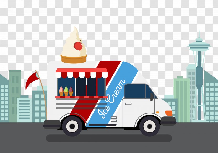 Ice Cream Van Car Street Food - Flow Truck Transparent PNG