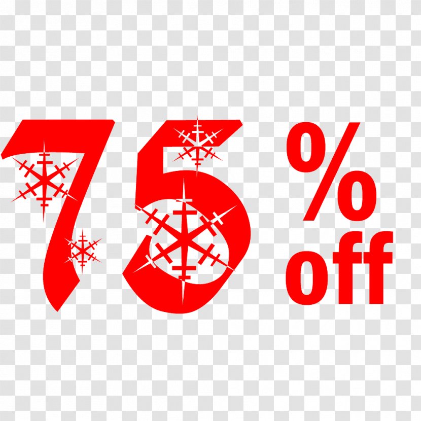 Snow Christmas Sale 75% Off Discount Tag. - Logo - Brand Transparent PNG