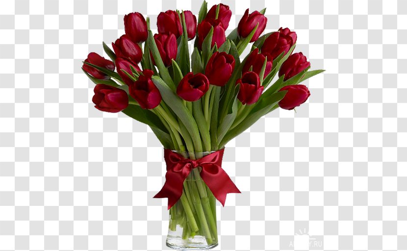 Tulip Flower Bouquet Red Floristry - Delivery Transparent PNG