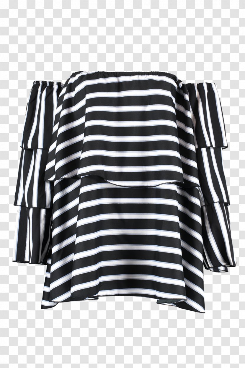 Sleeve Shoulder White Outerwear - Black - Stripes Transparent PNG