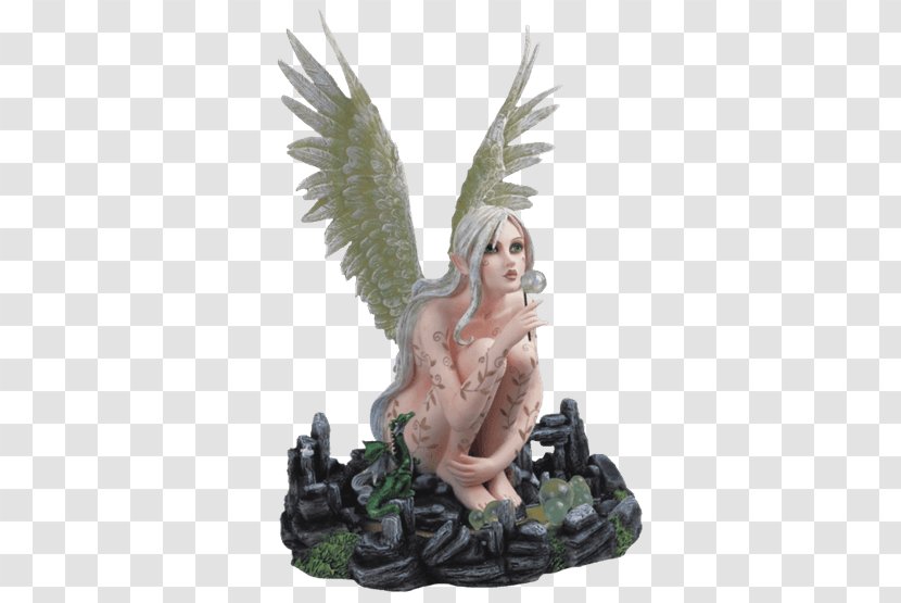 The Fairy With Turquoise Hair Fantasy Dragon Figurine - Wood Transparent PNG