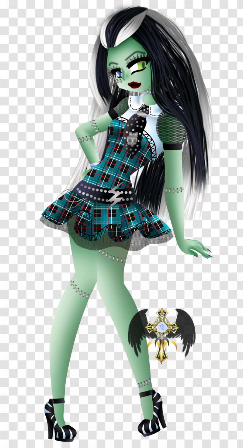 Frankie Stein Monster High Art Black Hair - Silhouette - Dolls Transparent PNG