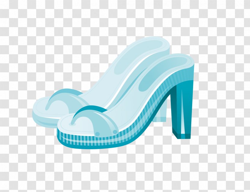 Slipper High-heeled Footwear Shoe Clog - Azure - Vector Cartoon Fashion High Heels Transparent PNG