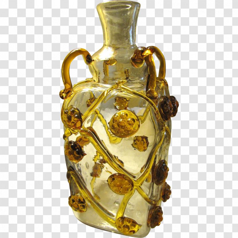 Glass Bottle Gold Metal Vase - Brass - Handmade Transparent PNG