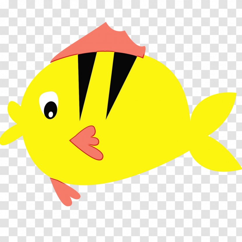 Yellow Cartoon Fish Butterflyfish Transparent PNG