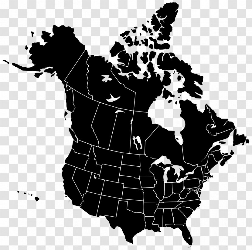 United States Canada Blank Map Clip Art Transparent PNG
