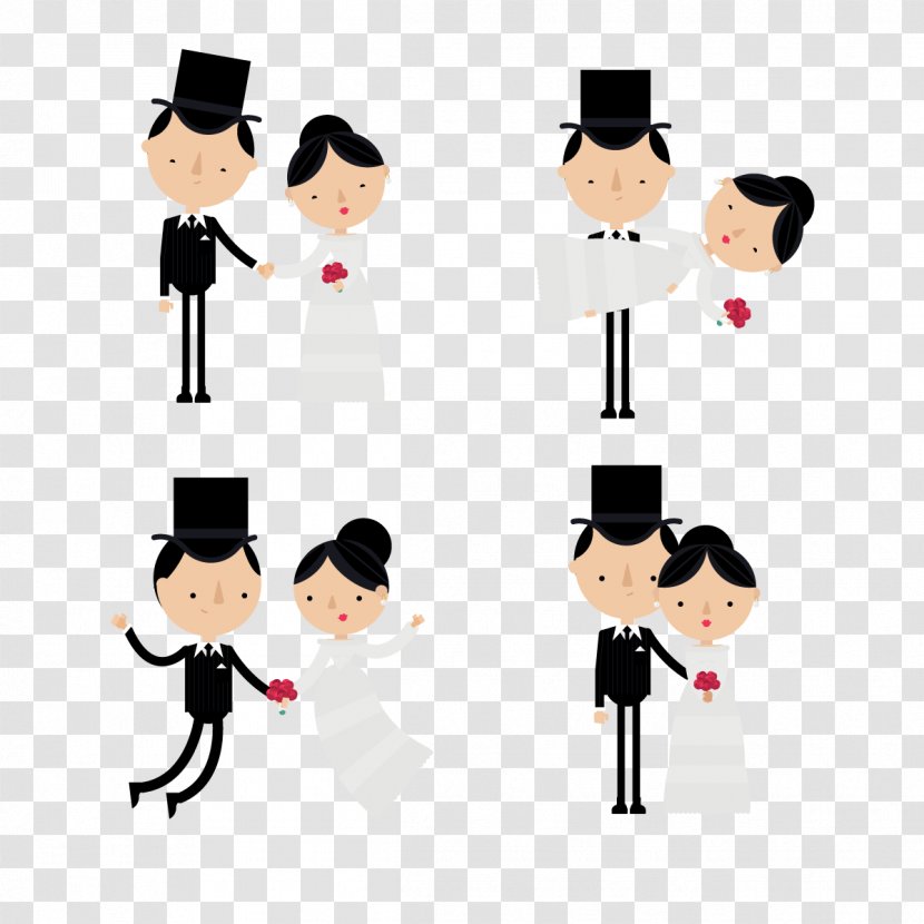 Cartoon Marriage Illustration - Comics - Vector Image Of A Couple Transparent PNG