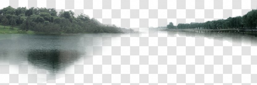 Lake - Villa - Trees Reflection Material Transparent PNG