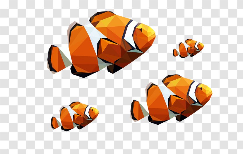 Computer Graphics Polygon - Clown Fish Mosaic Morphing Transparent PNG