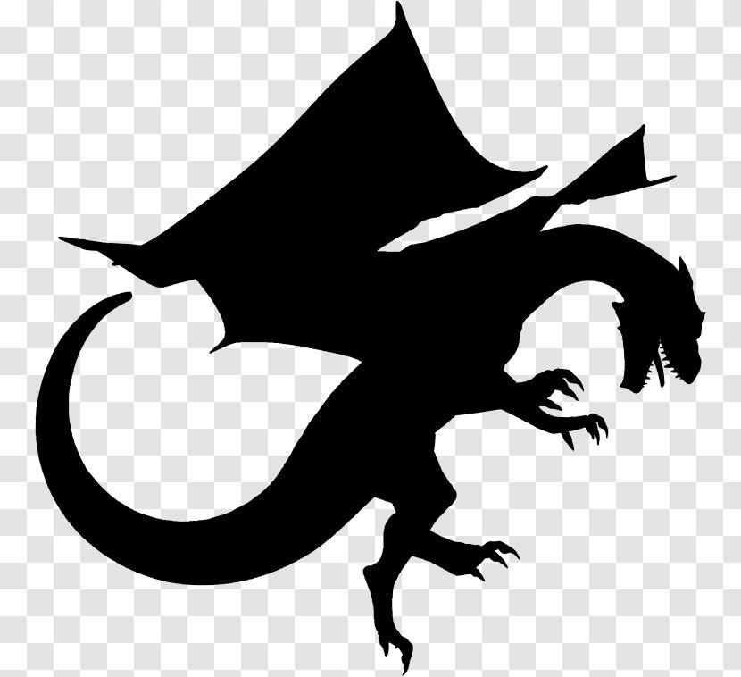 Dragon Silhouette Clip Art - Mythical Creature - Drak Vector Transparent PNG