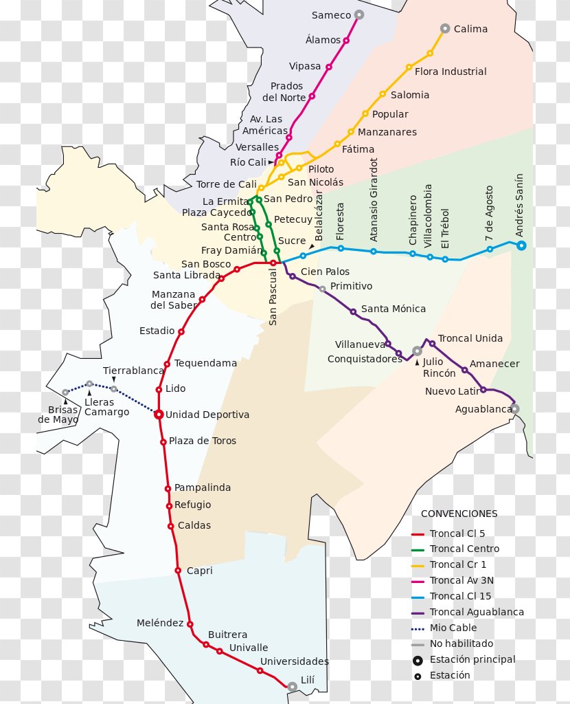 Masivo Integrado De Occidente Map Bus Transport Wikipedia - Information - Buenaventura Colombia Mapa Transparent PNG