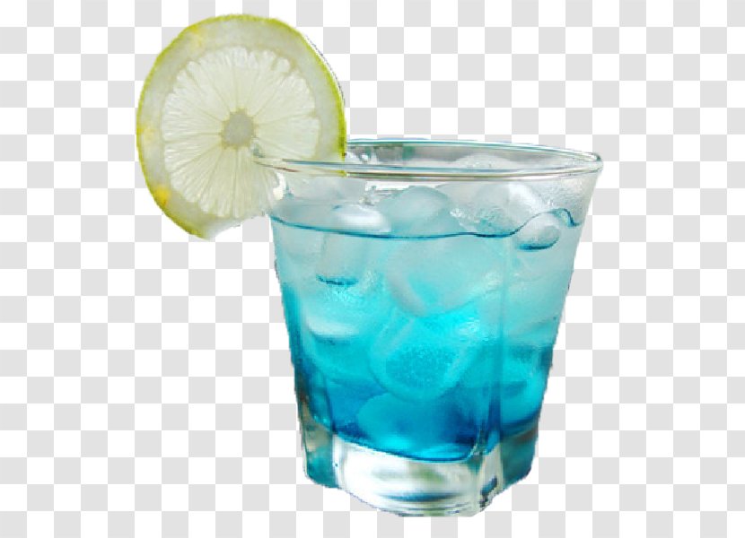 Blue Hawaii Vodka Tonic Soft Drink Cocktail Juice - Gin And - Lemon Slice Of Curacao Soda Transparent PNG